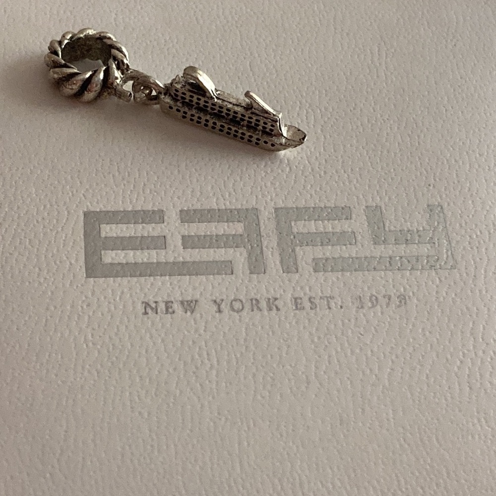 NWOT -  EFFY Dark Silvertone Cruise Ship 🚢 Hanging Slider Charm